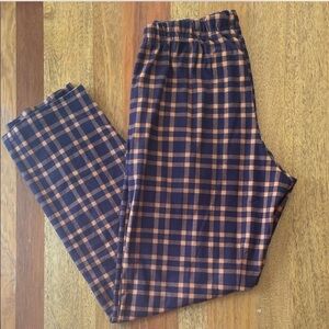 Spyder Men's Navy and Orange Plaid Pajama Bottoms